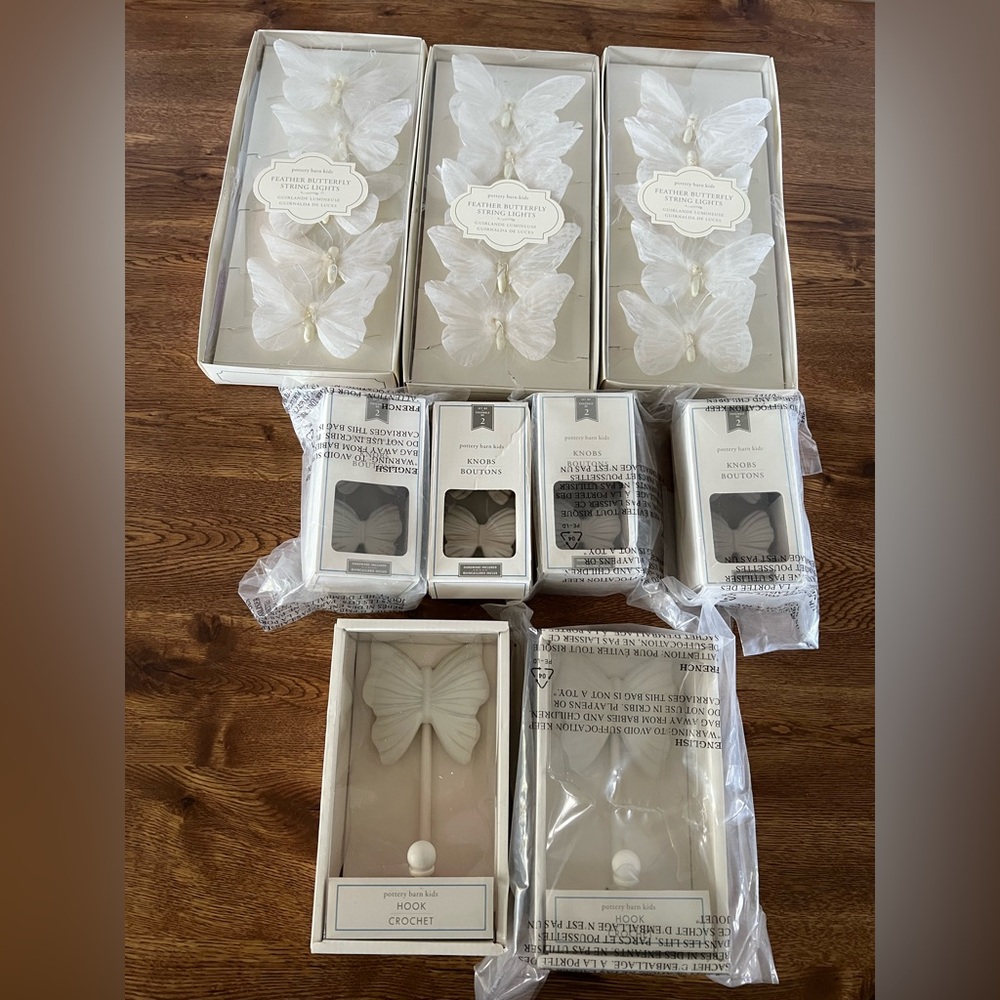 Pottery Barn Kids butterfly room decor, bundle all brand new